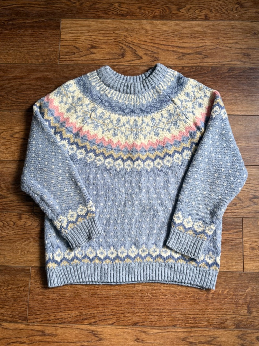Vintage 80s Karen Scott Fair Isle Wool Sweater Size Medium